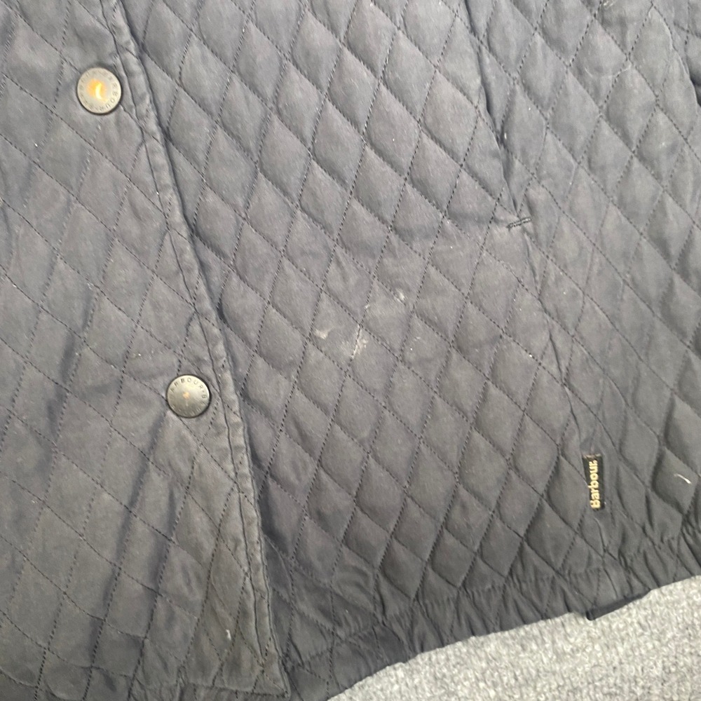 Barbour Womens Black Diamond Quilted Jacket Snap Front Coat Size US 4 UK 8 - Picture 5 of 11